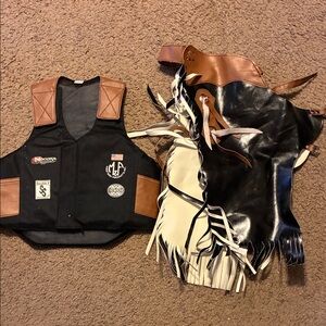 Nocona Black and Tan Rodeo Vest and Chaps.